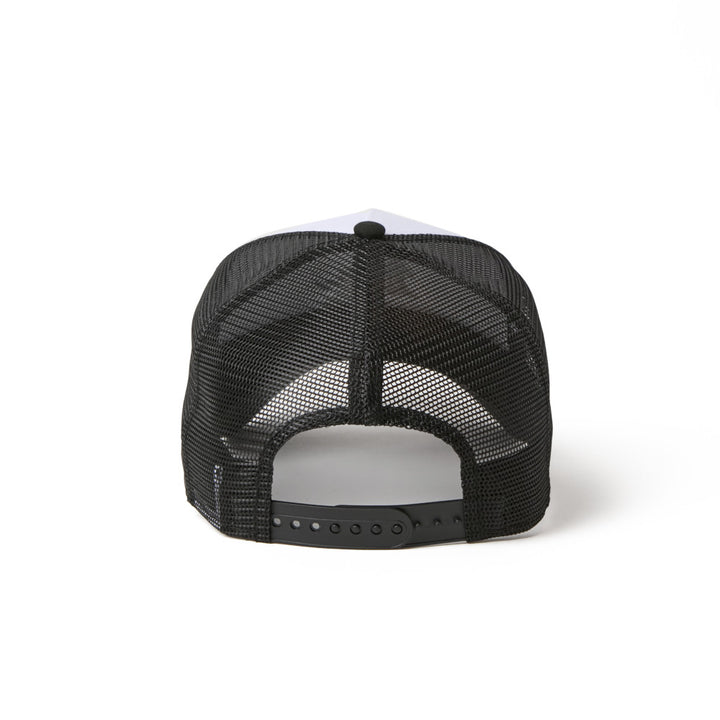9FORTY A-Frame Trucker New Era Old English 2-Tone Black Visor White Snapback