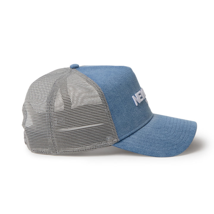 9FORTY A-Frame Trucker New Era 1920 Denim Navy Washed Snapback
