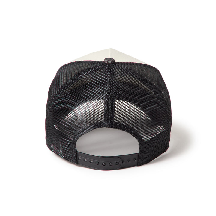9FORTY A-Frame Trucker Los Angeles Dodgers City Connect Laser Burn Out 2-Tone Black Visor Chrome White Snapback