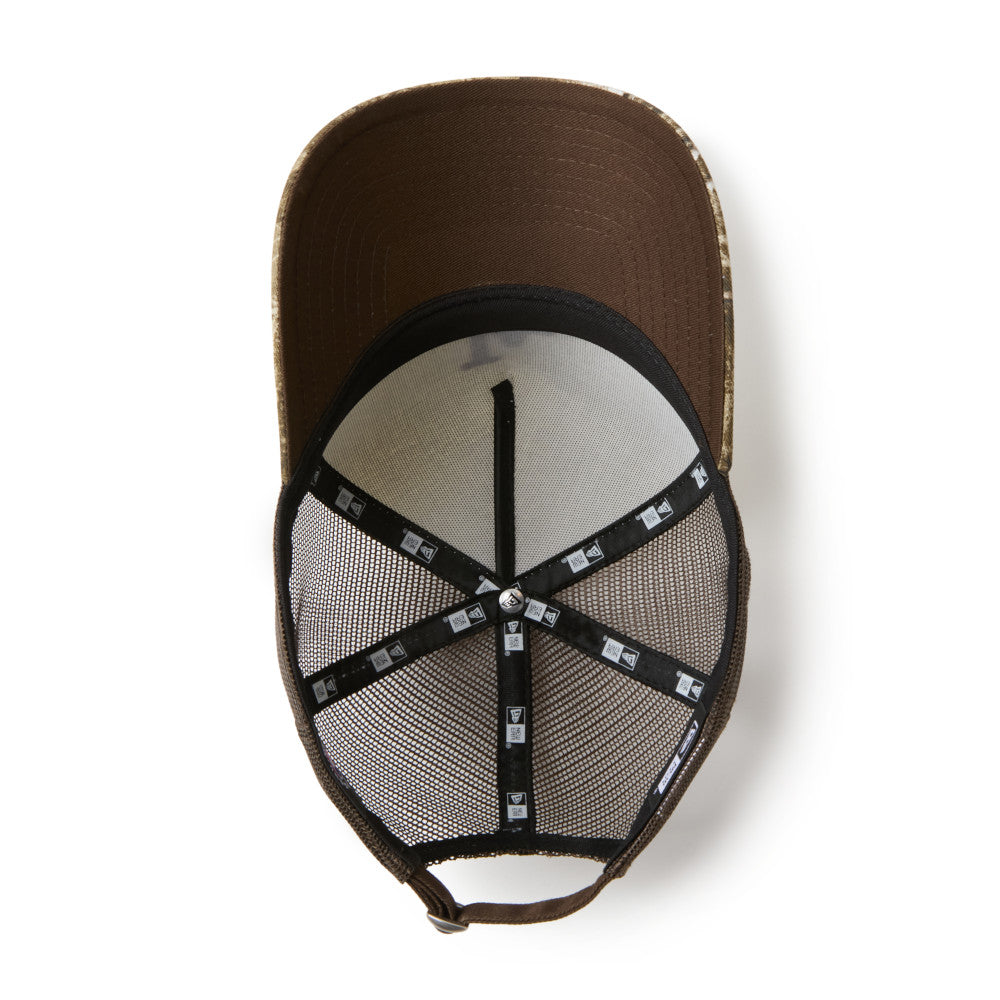 9FORTY A-Frame Trucker Los Angeles Dodgers Real Tree Camo 2-Tone Camo Visor Chrome White Adjustable