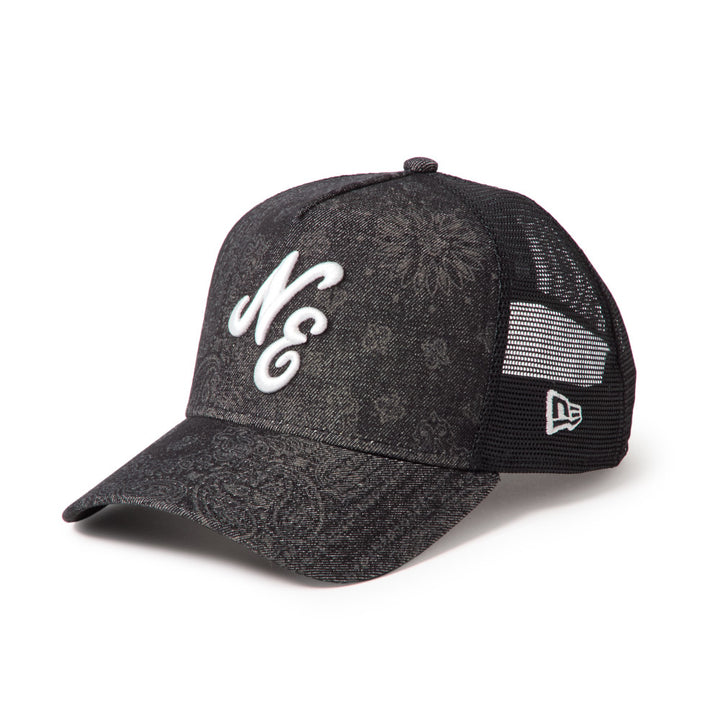 9FORTY A-Frame Trucker Classic New Era Laser Burn Out Denim Black Snapback