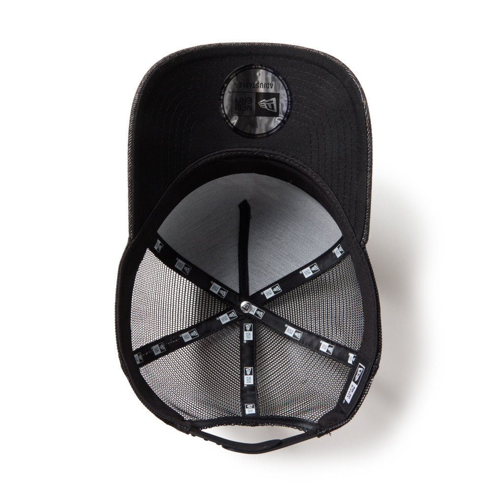 9FORTY A-Frame Trucker Classic New Era Laser Burn Out Denim Black Snapback