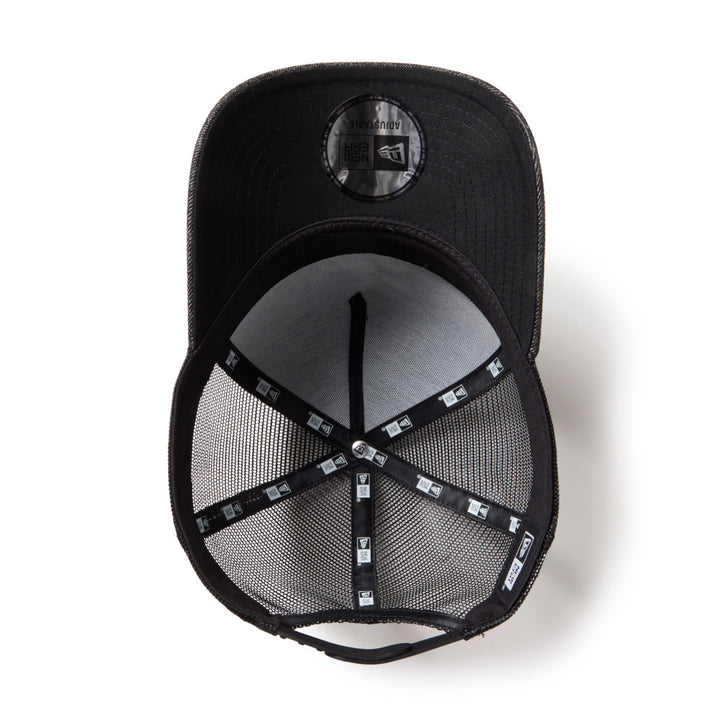 9FORTY A-Frame Trucker Classic New Era Laser Burn Out Denim Black Snapback