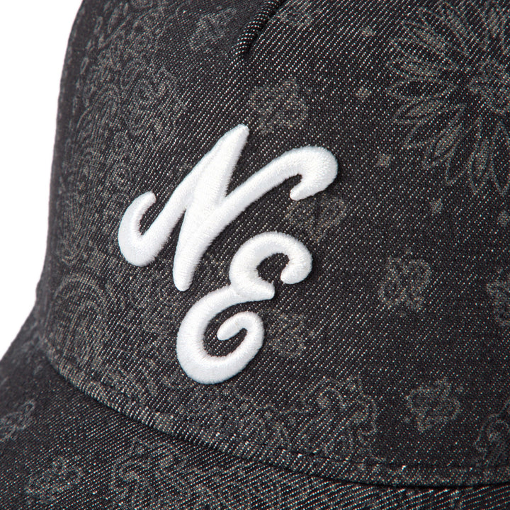9FORTY A-Frame Trucker Classic New Era Laser Burn Out Denim Black Snapback