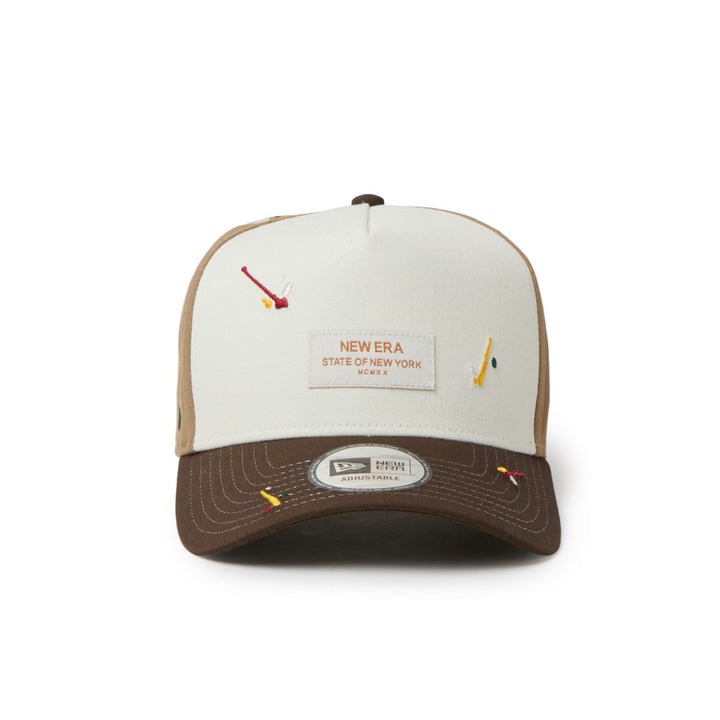 9FORTY A-Frame Splash Embroidery Woven Patch Chrome Walnut Snapback