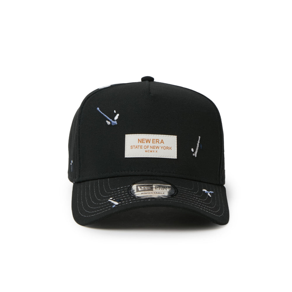 9FORTY A-Frame Splash Embroidery Woven Patch Black Snapback