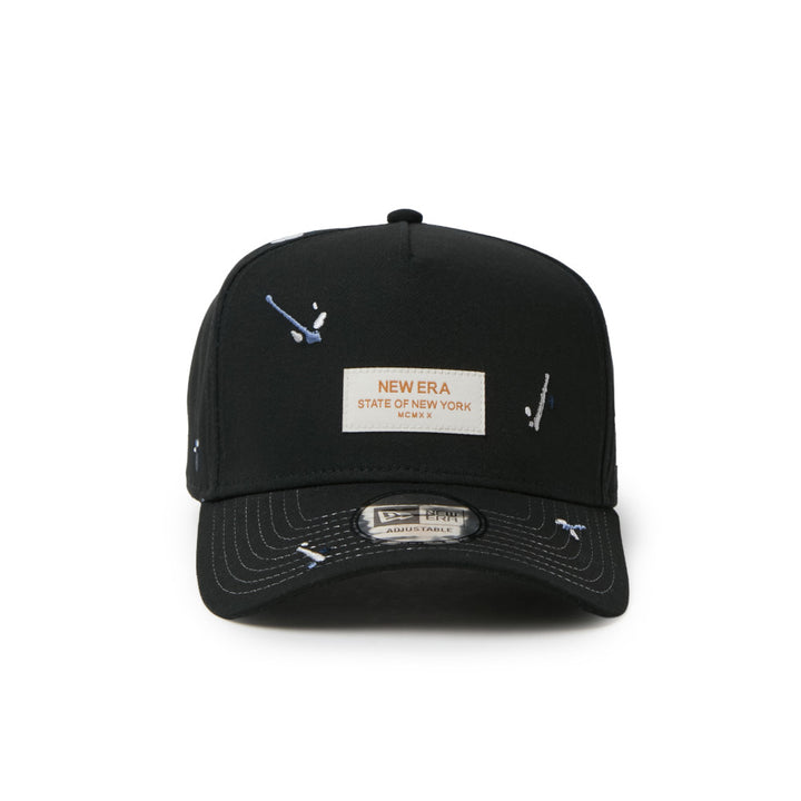 9FORTY A-Frame Splash Embroidery Woven Patch Black Snapback