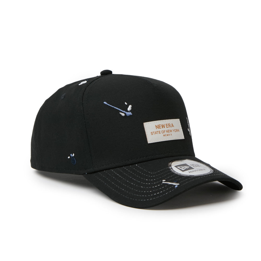 9FORTY A-Frame Splash Embroidery Woven Patch Black Snapback