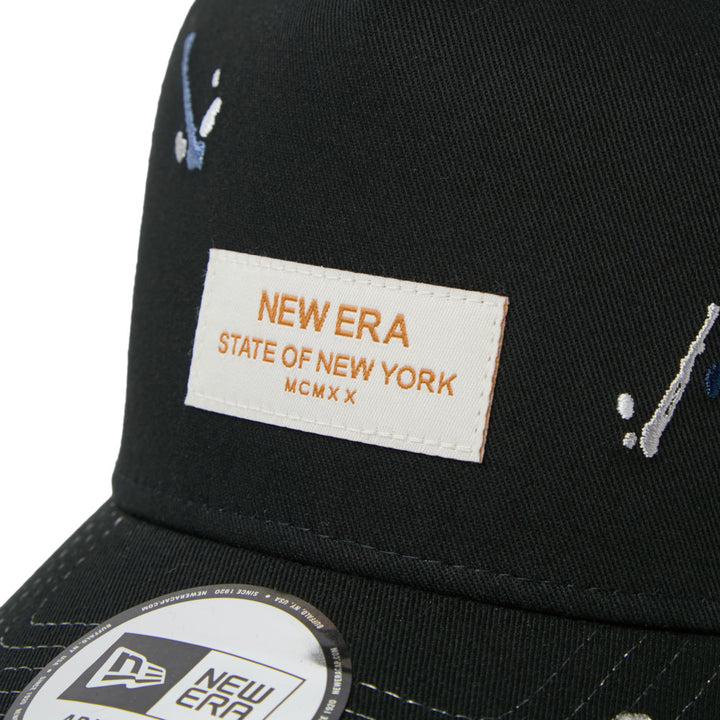 9FORTY A-Frame Splash Embroidery Woven Patch Black Snapback
