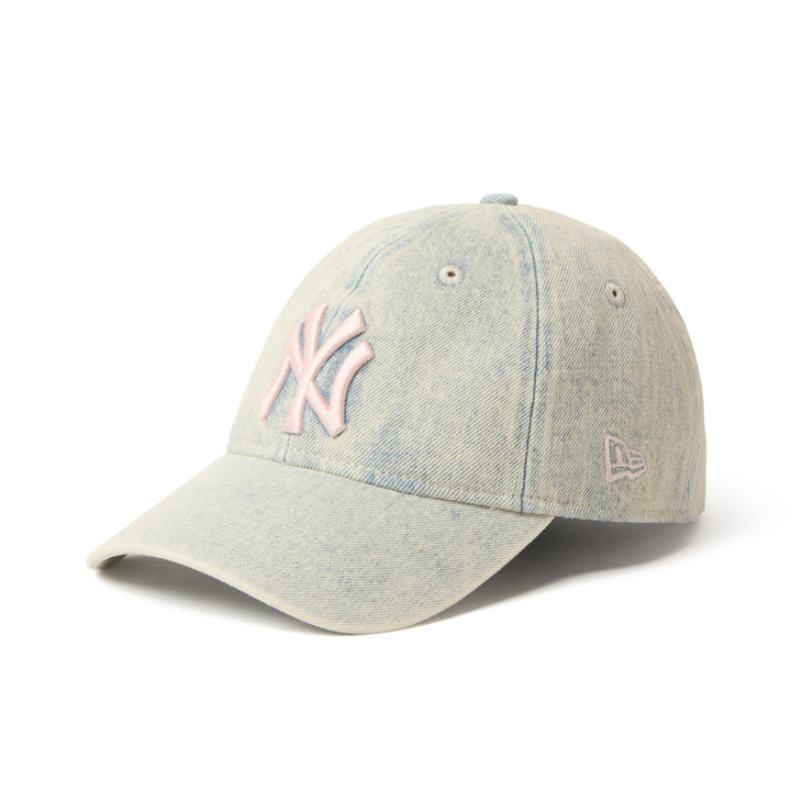 9TWENTY New York Yankees Over Dye Denim White Adjustable