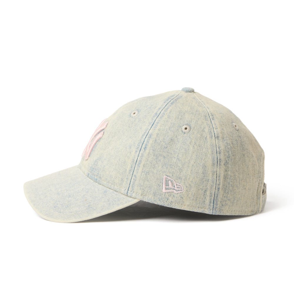 9TWENTY New York Yankees Over Dye Denim White Adjustable
