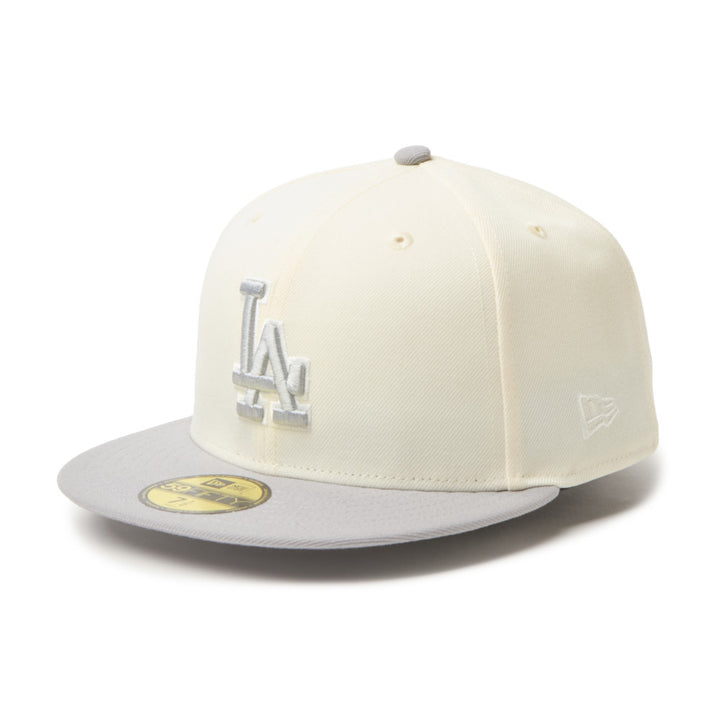 59FIFTY Los Angeles Dodgers 2-Tone Grey Visor Chrome White Fitted