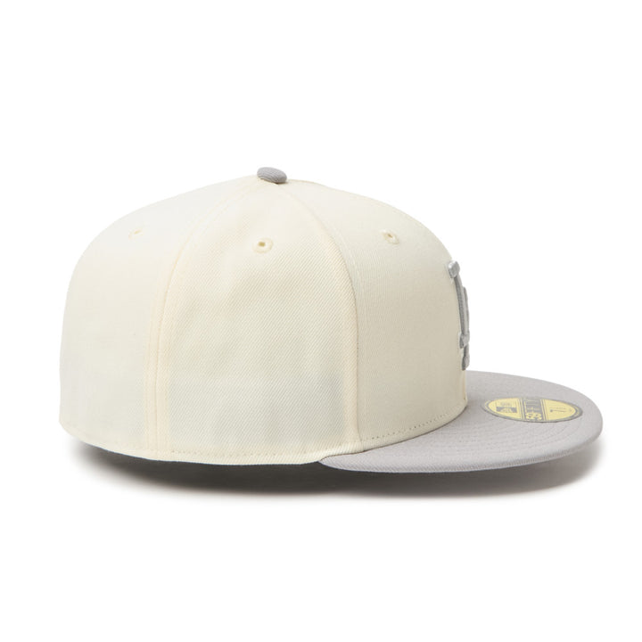 59FIFTY Los Angeles Dodgers 2-Tone Grey Visor Chrome White Fitted