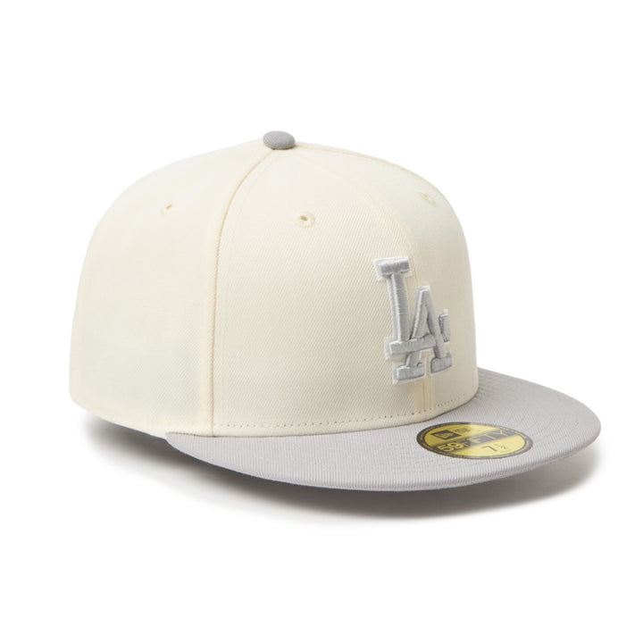 59FIFTY Los Angeles Dodgers 2-Tone Grey Visor Chrome White Fitted