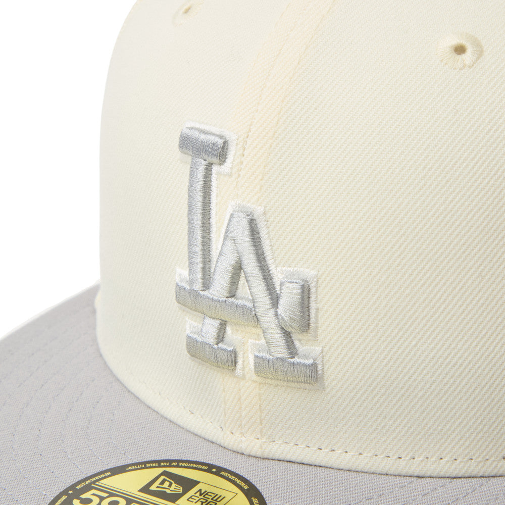 59FIFTY Los Angeles Dodgers 2-Tone Grey Visor Chrome White Fitted