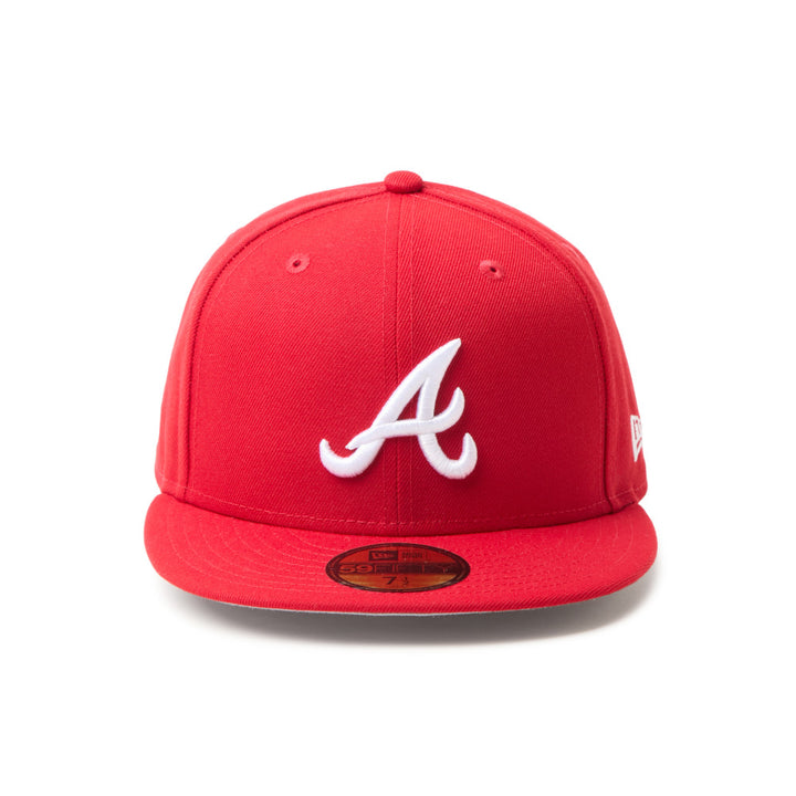 59FIFTY Atlanta Braves MLB Scarlet White Fitted