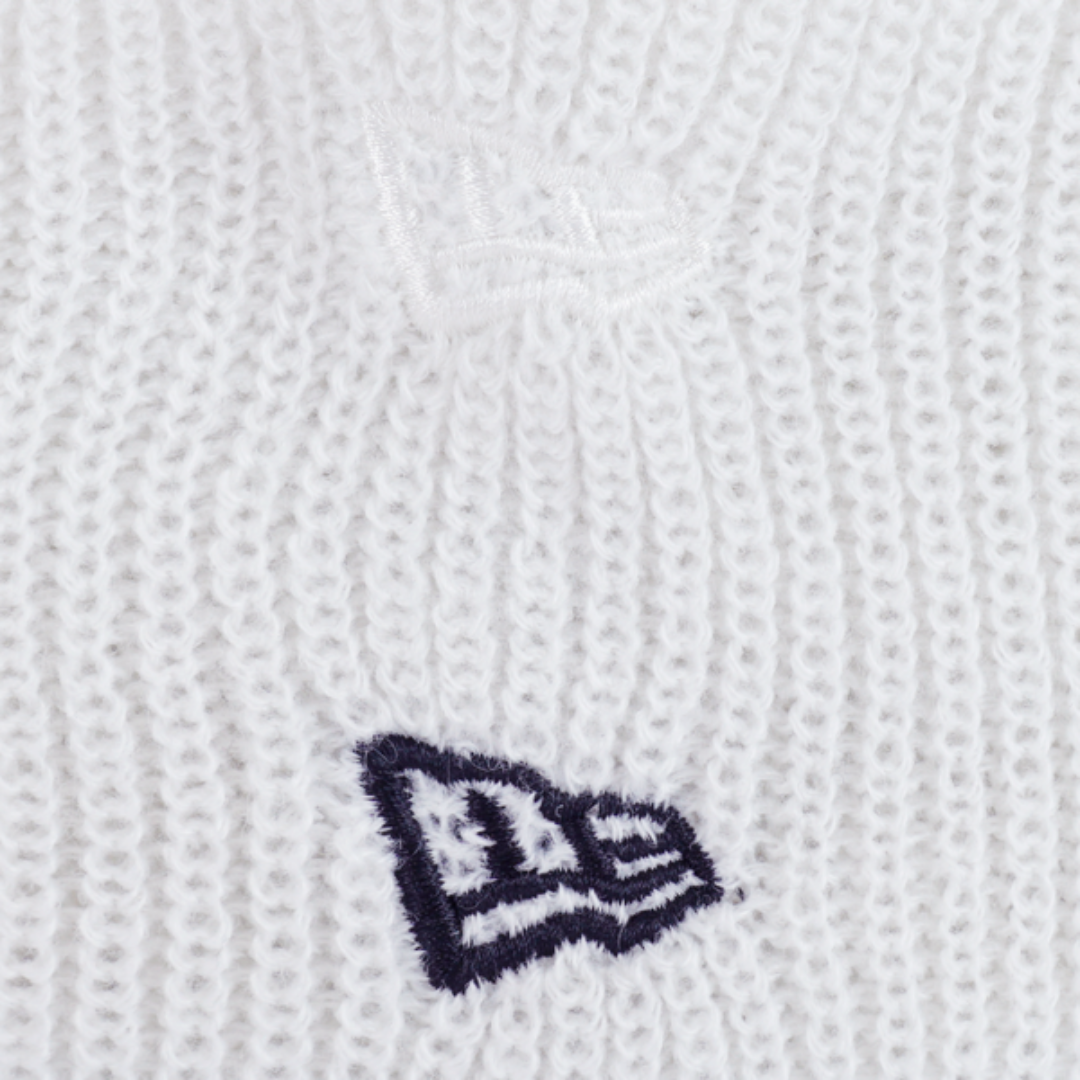 4 Seam Cuff Ivory Knit Beanie