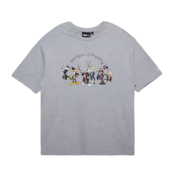 Warner Brother 100th Looney Tunes X Harry Potter Heather Gray Oversized Short Sleeve T-Shirt