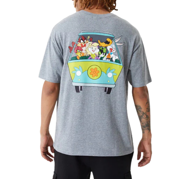 Warner Brother 100th Looney Tunes Mashup Retro Classic Heather Gray Oversized Short Sleeve T-Shirt