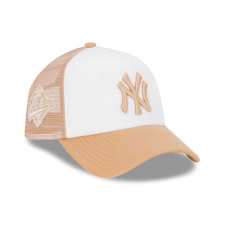 9FORTY A-Frame Trucker New York Yankees Earthtones Camel Snapback