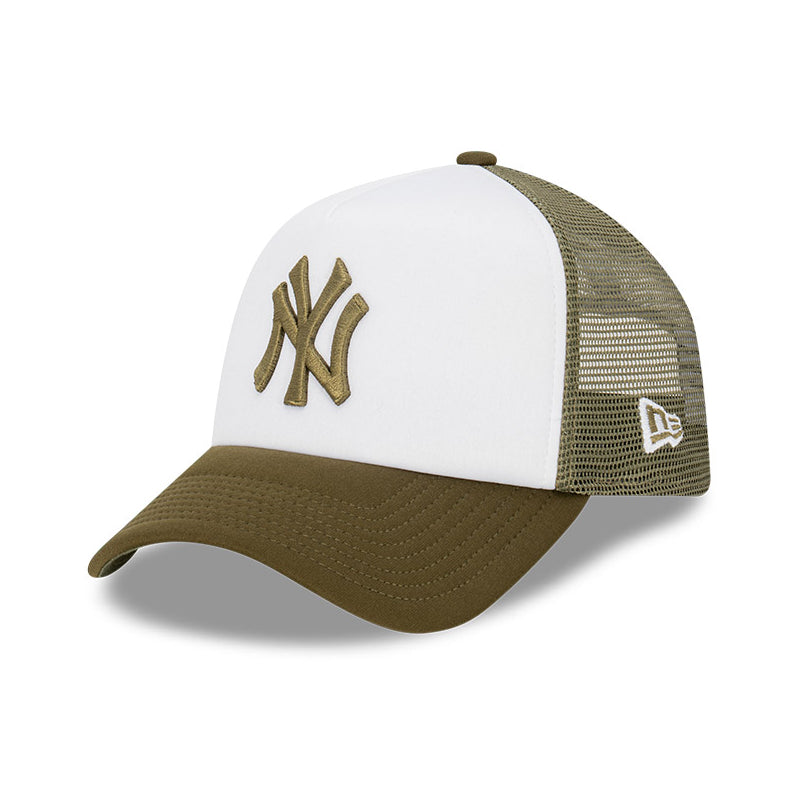 9FORTY A-Frame Trucker New York Yankees Earthtones Olive Snapback