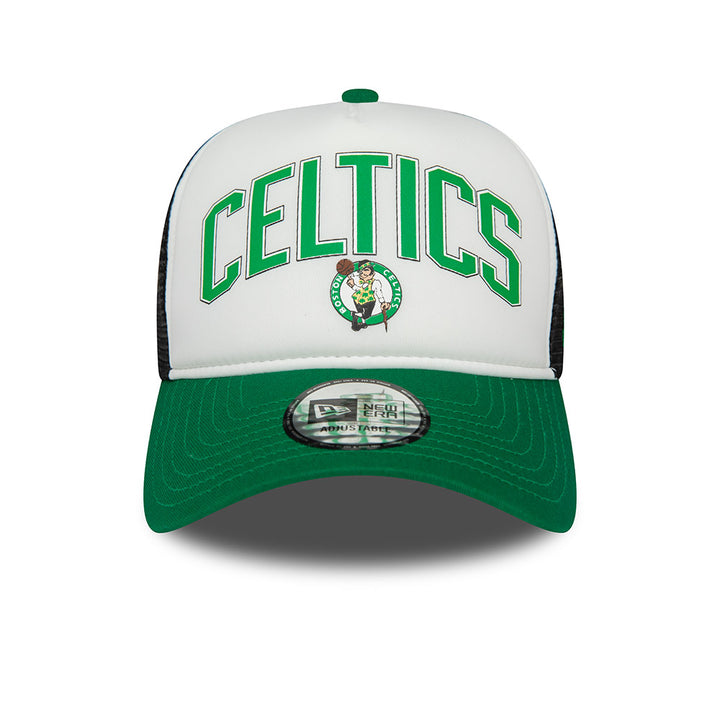 9FORTY E-Frame Trucker Boston Celtics NBA Retro Graphic 2-Tone Black Rear White Snapback