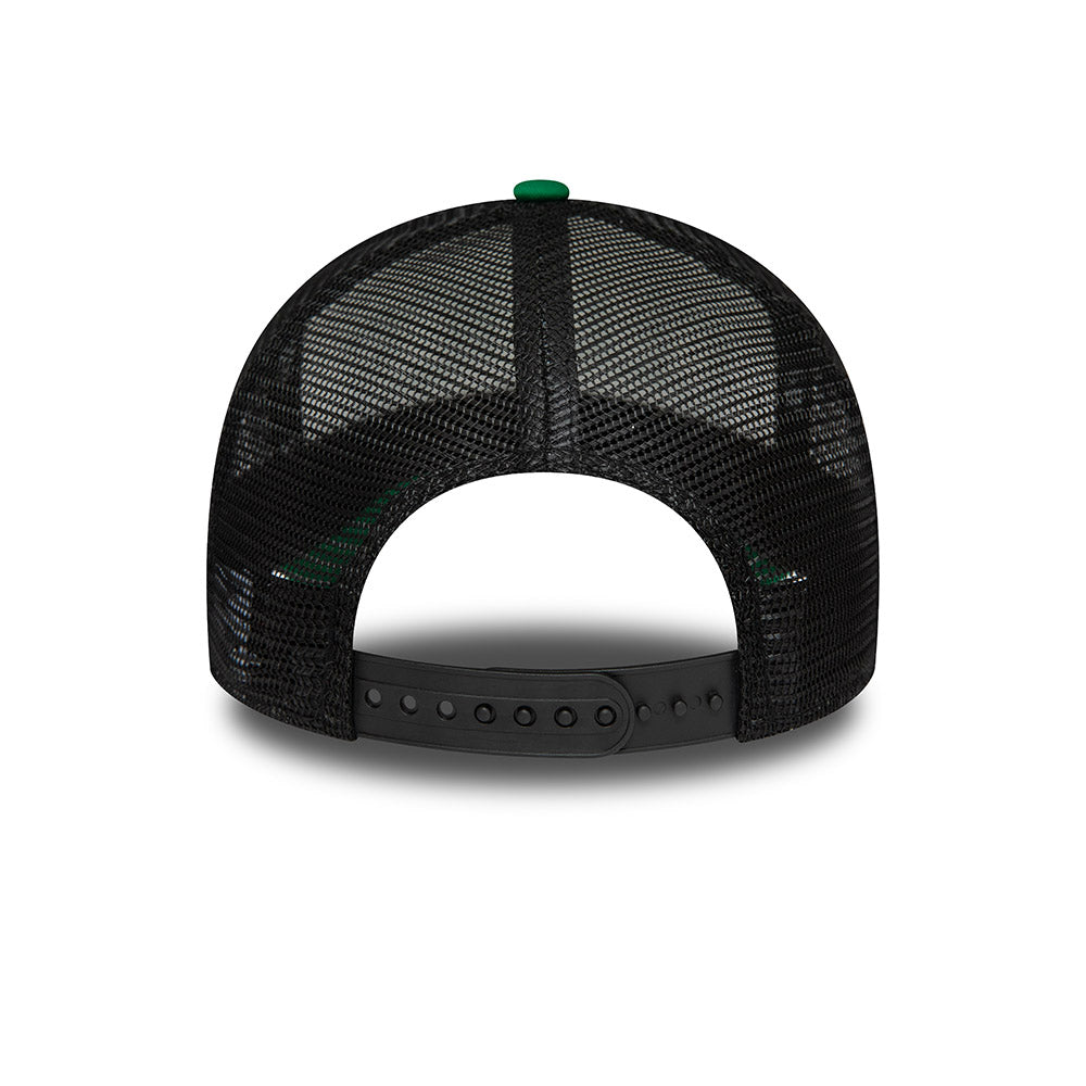 9FORTY E-Frame Trucker Boston Celtics NBA Retro Graphic 2-Tone Black Rear White Snapback