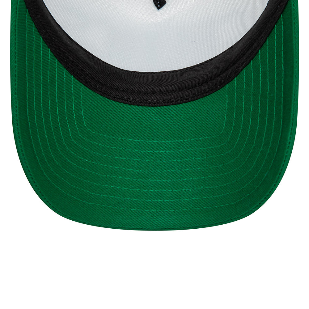 9FORTY E-Frame Trucker Boston Celtics NBA Retro Graphic 2-Tone Black Rear White Snapback