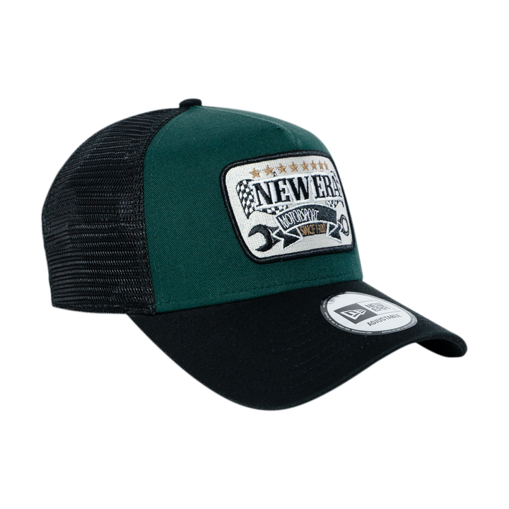 9FORTY E-Frame Trucker New Era Patch Dark Green Snapback