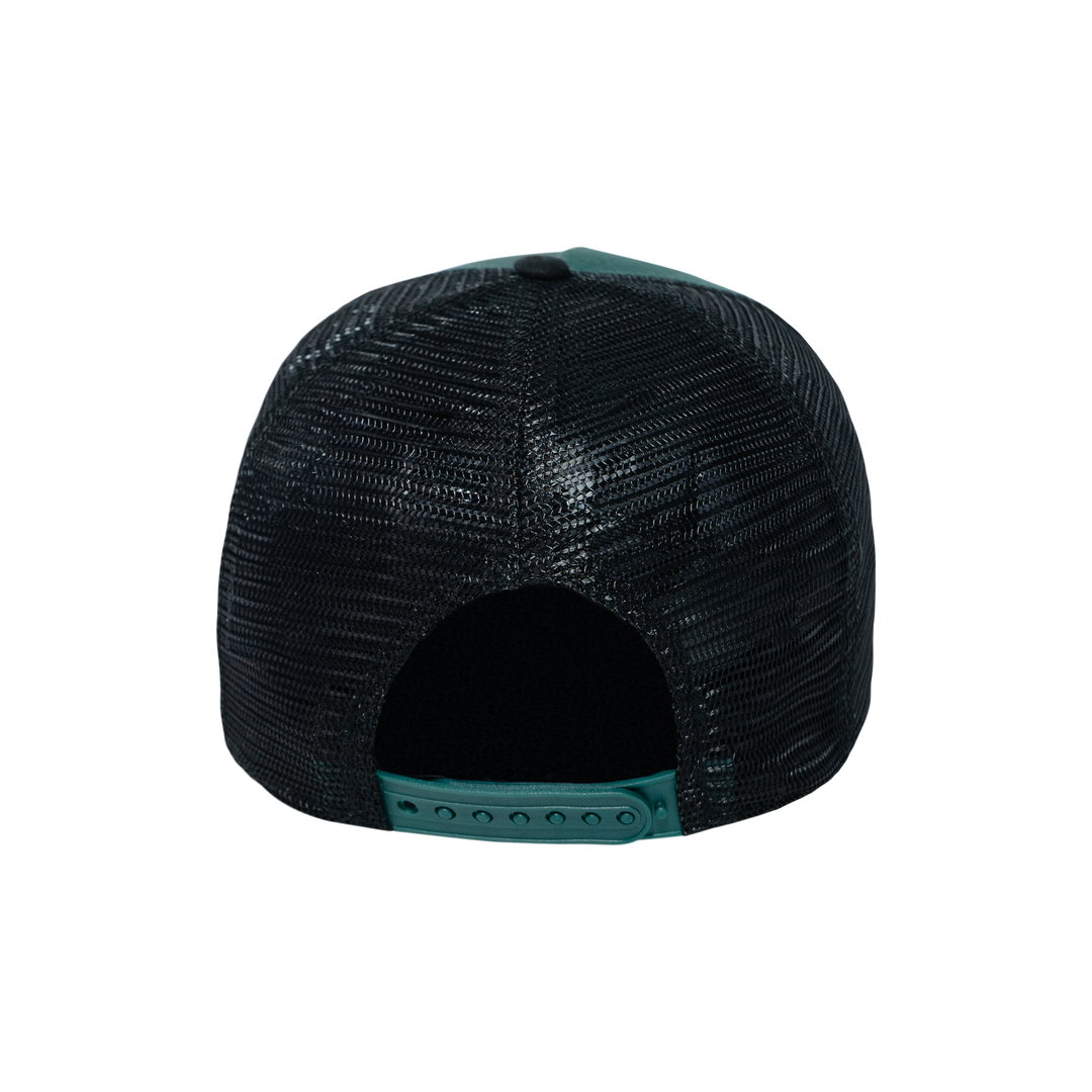 9FORTY E-Frame Trucker New Era Patch Dark Green Snapback