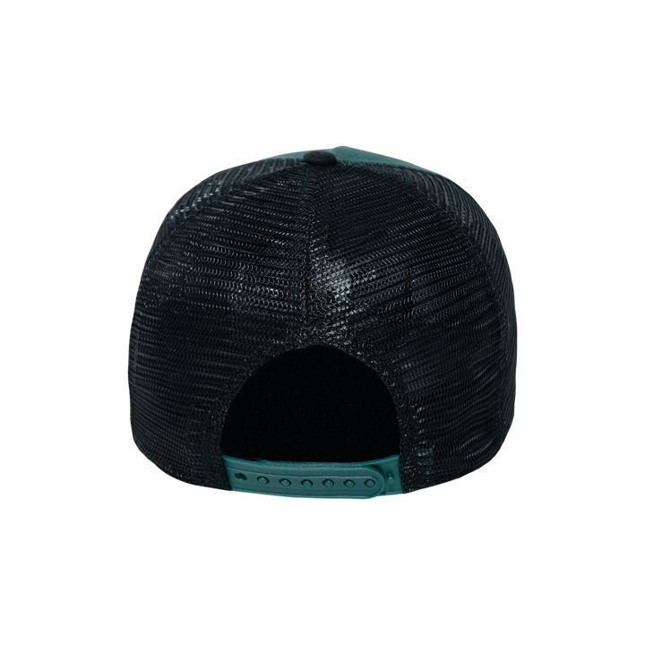 9FORTY E-Frame Trucker New Era Patch Dark Green Snapback