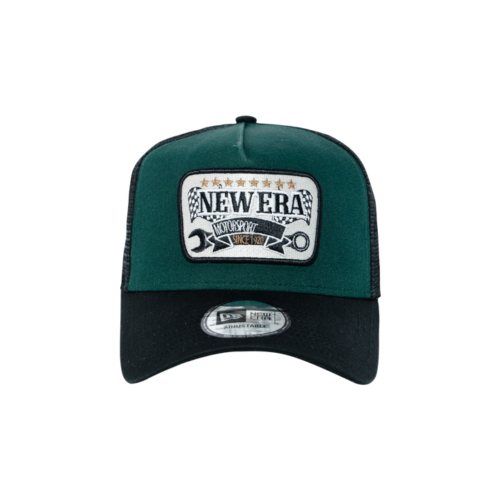 9FORTY E-Frame Trucker New Era Patch Dark Green Snapback