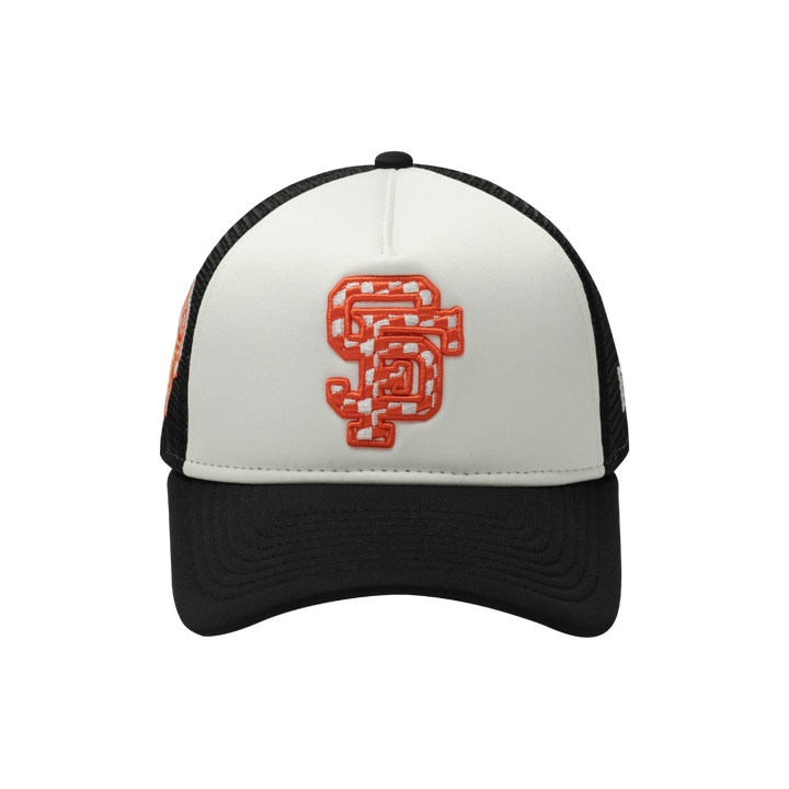 9FORTY A-Frame Trucker San Francisco Giants Check Flag Black Snapback
