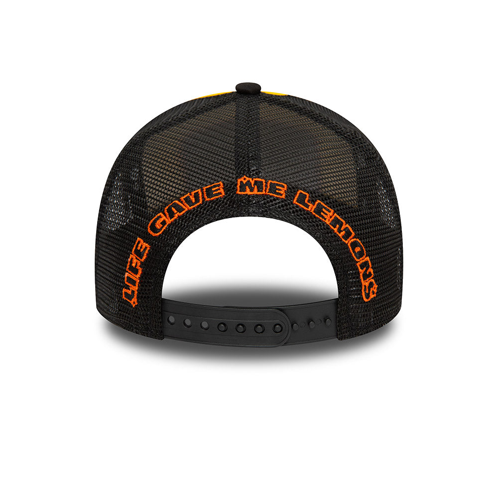 9FORTY E-Frame Trucker Graphic Fruit 2-Tone Black Rear Retro Lemon Snapback