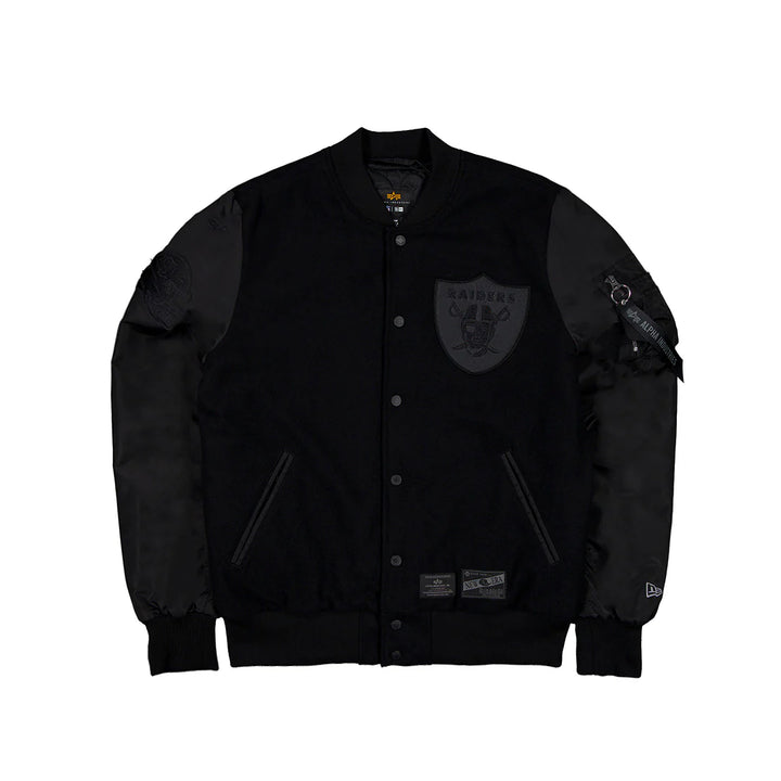 Las Vegas Raiders NFL x Alpha Industries Black Varsity Jacket