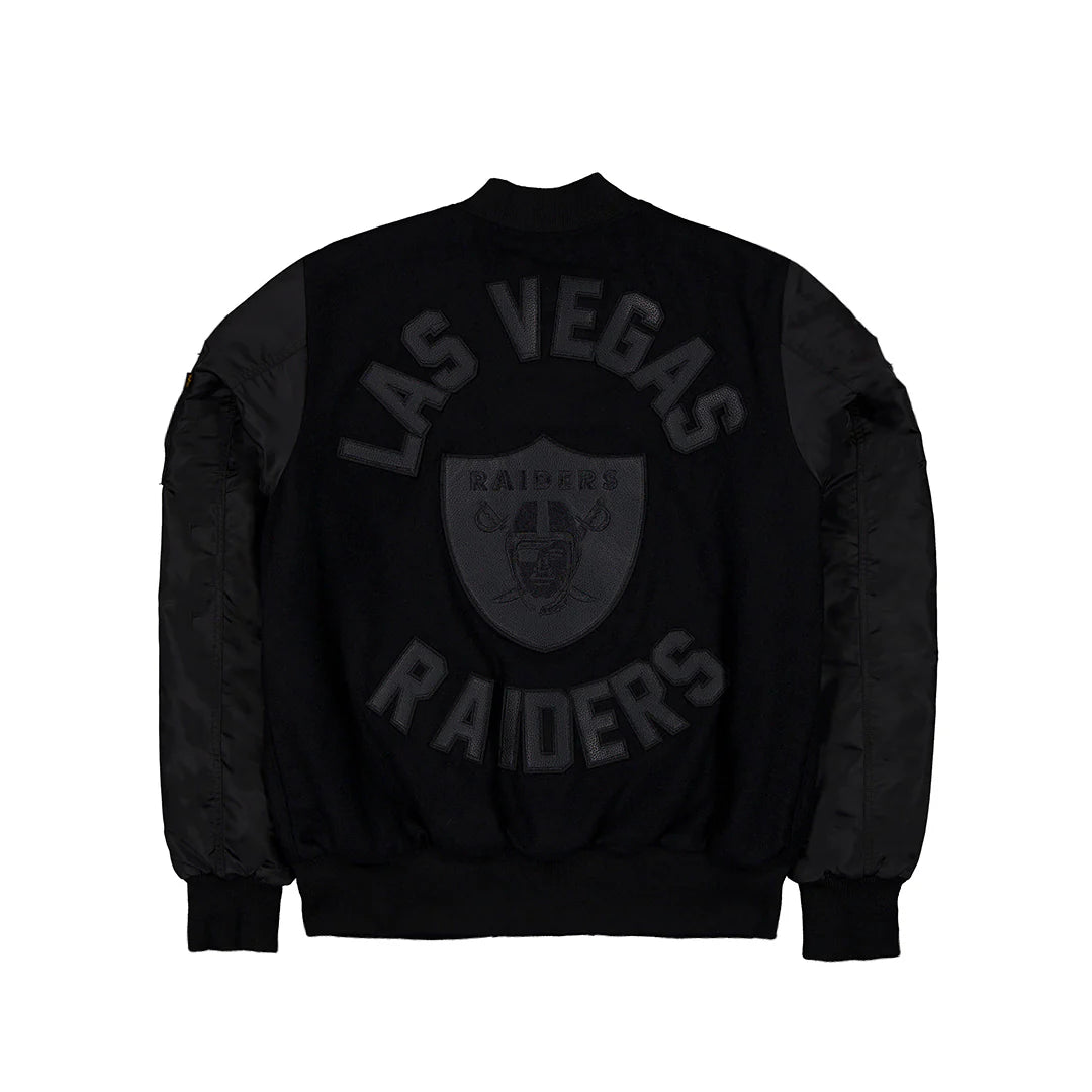 Las Vegas Raiders NFL x Alpha Industries Black Varsity Jacket