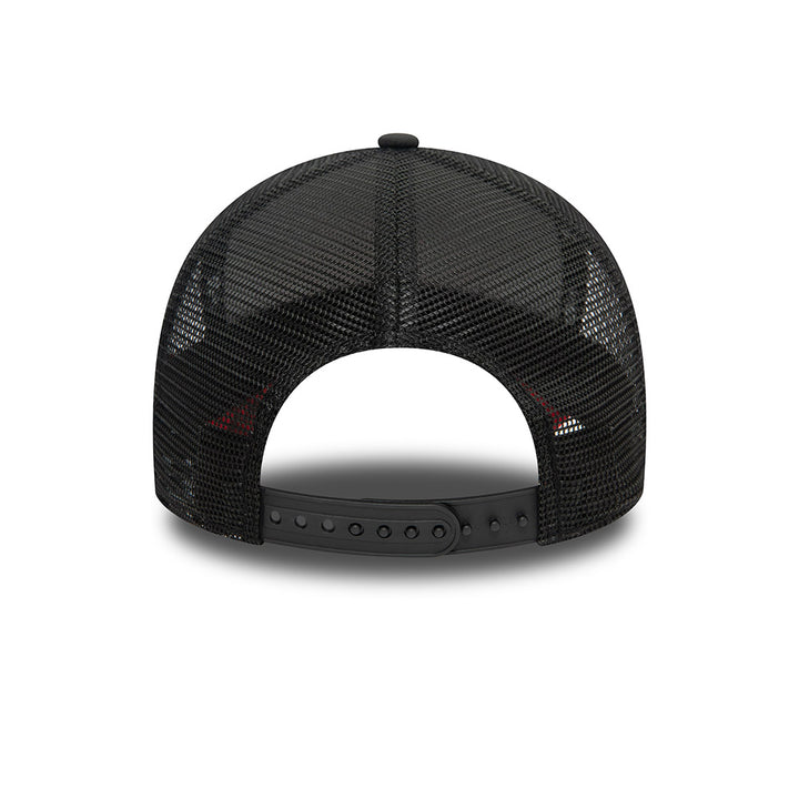 9FORTY E-Frame Trucker Aprilia Crackle Print Black Scarlet Snapback