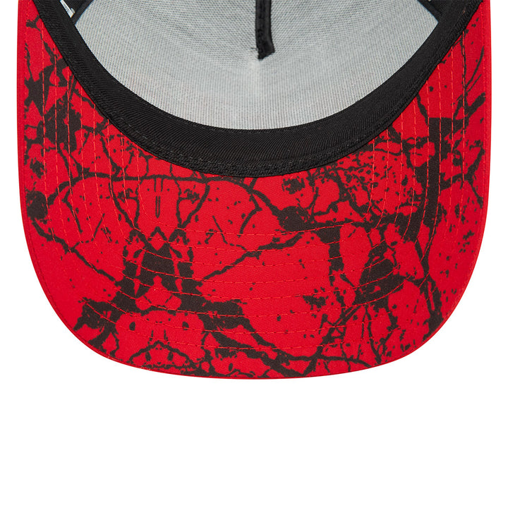 9FORTY E-Frame Trucker Aprilia Crackle Print Black Scarlet Snapback