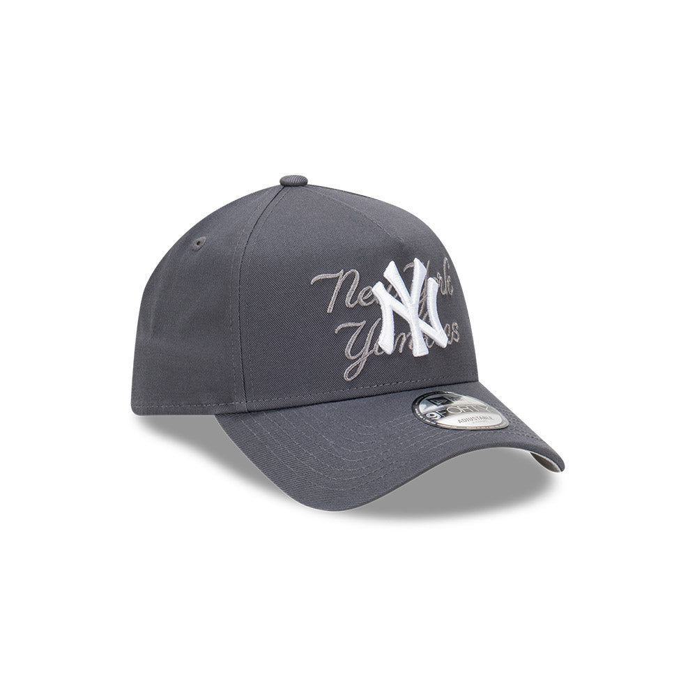 9FORTY A-Frame New York Yankees Tonal Script Graphite Snapback
