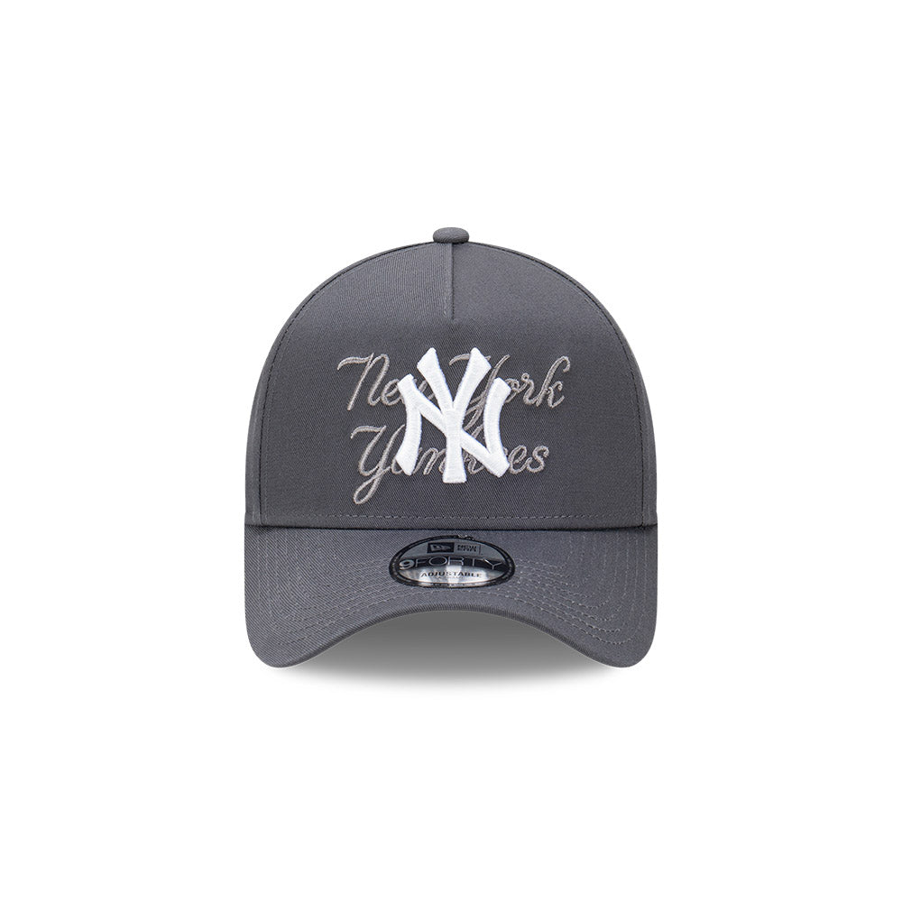 9FORTY A-Frame New York Yankees Tonal Script Graphite Snapback