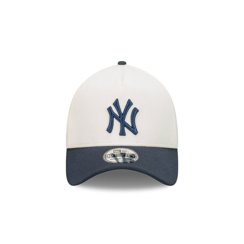 39THIRTY A-Frame New York Yankees 2-Tone Navy Visor Chrome White Fitted