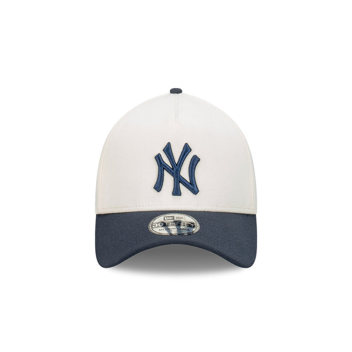 39THIRTY A-Frame New York Yankees 2-Tone Navy Visor Chrome White Fitted