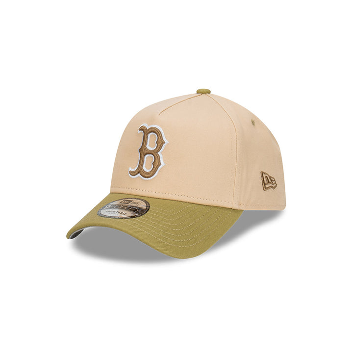 9FORTY A-Frame Boston Red Sox Beansprout 2-Tone Moss Green Visor Oat Milk Snapback