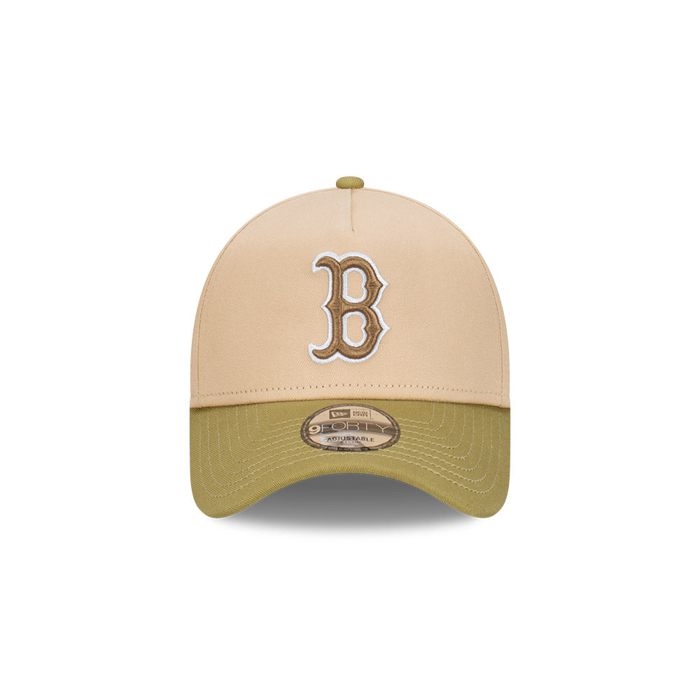 9FORTY A-Frame Boston Red Sox Beansprout 2-Tone Moss Green Visor Oat Milk Snapback