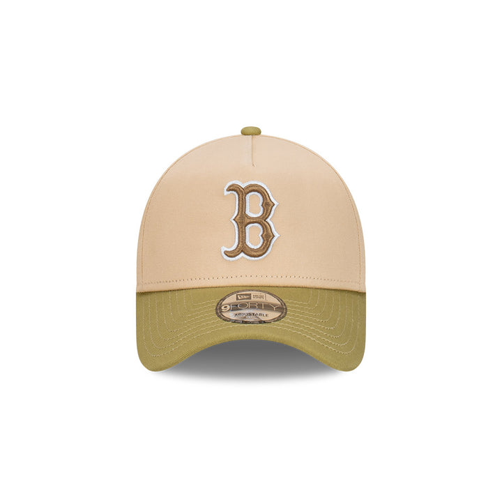 9FORTY A-Frame Boston Red Sox Beansprout 2-Tone Moss Green Visor Oat Milk Snapback
