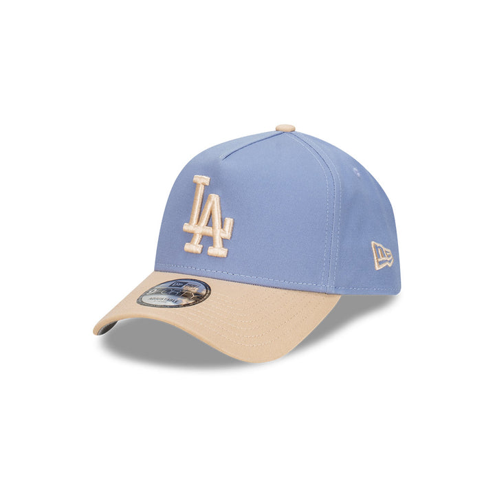 9FORTY A-Frame Los Angeles Dodgers Blueberry Cream 2-Tone Oat Milk Visor Iris Flower Snapback