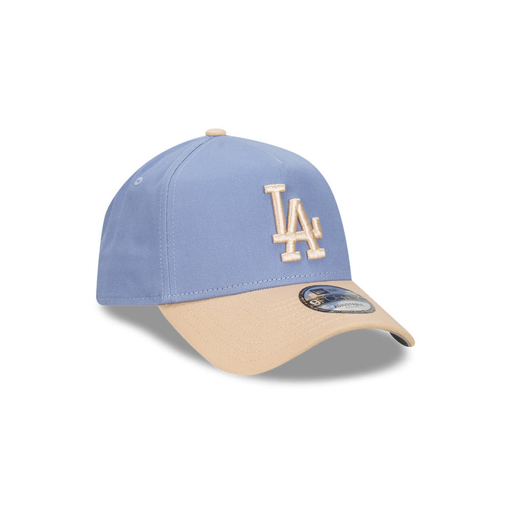 9FORTY A-Frame Los Angeles Dodgers Blueberry Cream 2-Tone Oat Milk Visor Iris Flower Snapback