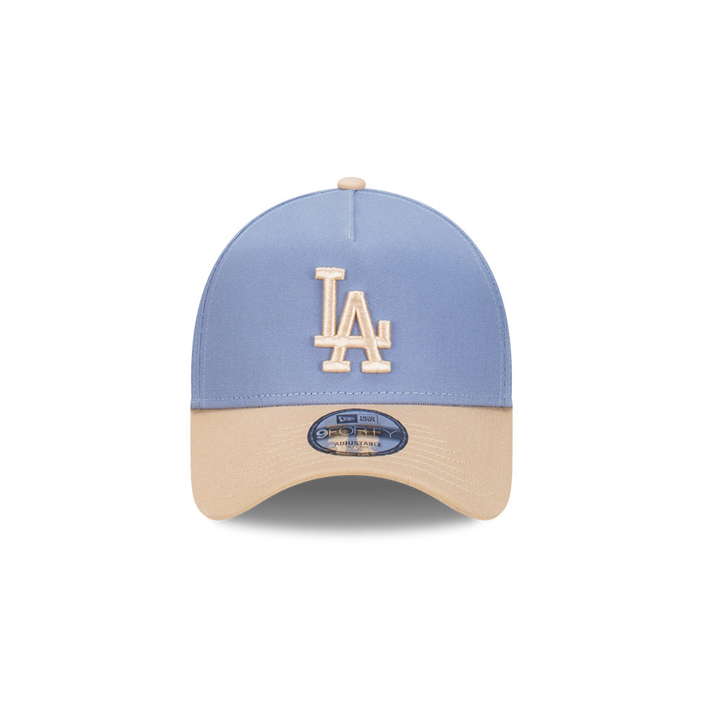 9FORTY A-Frame Los Angeles Dodgers Blueberry Cream 2-Tone Oat Milk Visor Iris Flower Snapback