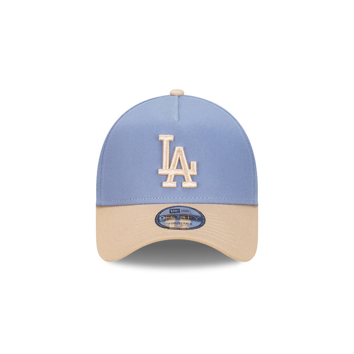 9FORTY A-Frame Los Angeles Dodgers Blueberry Cream 2-Tone Oat Milk Visor Iris Flower Snapback