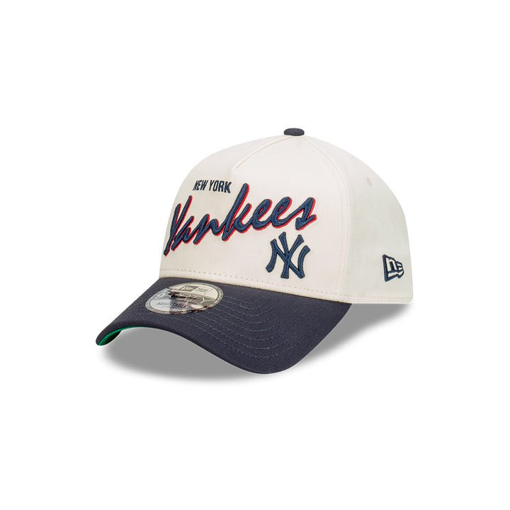 9FORTY A-Frame New York Yankees Chrome Script 2-Tone Navy Chrome White